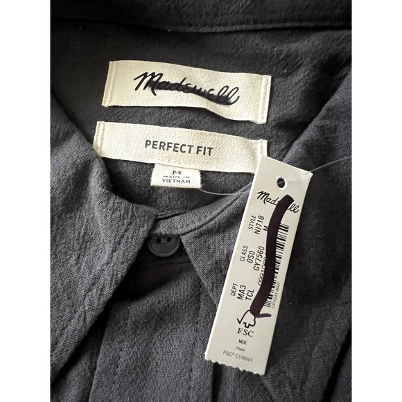 Madewell Men's Casual Button Down Shirt - Charcoal - Picture 3 of 5
